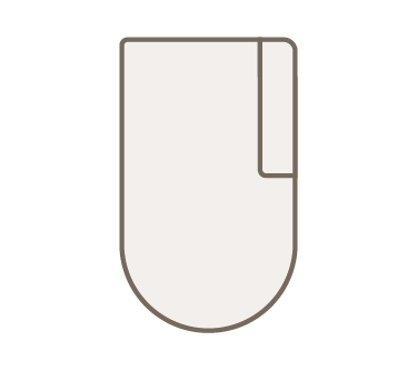 Bank90px 1,5 Zits Ottomane Rond Rechts